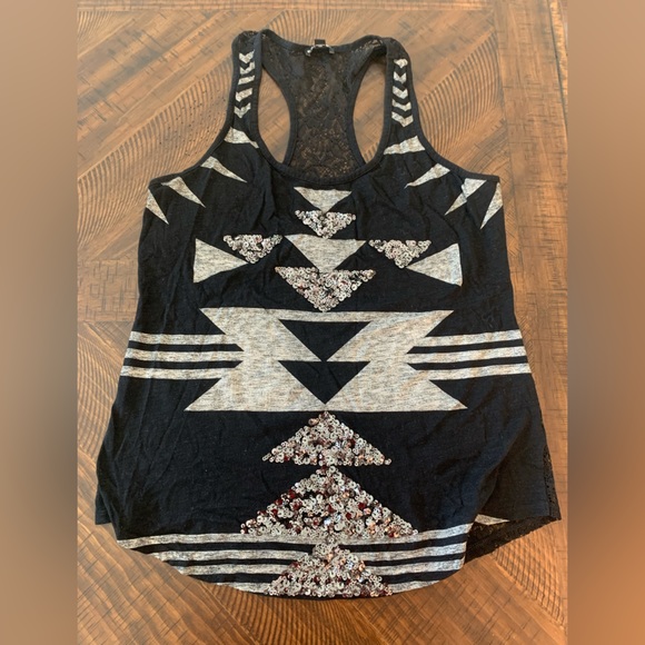 Sequin Razor Back Tank. Size small. - Picture 1 of 7